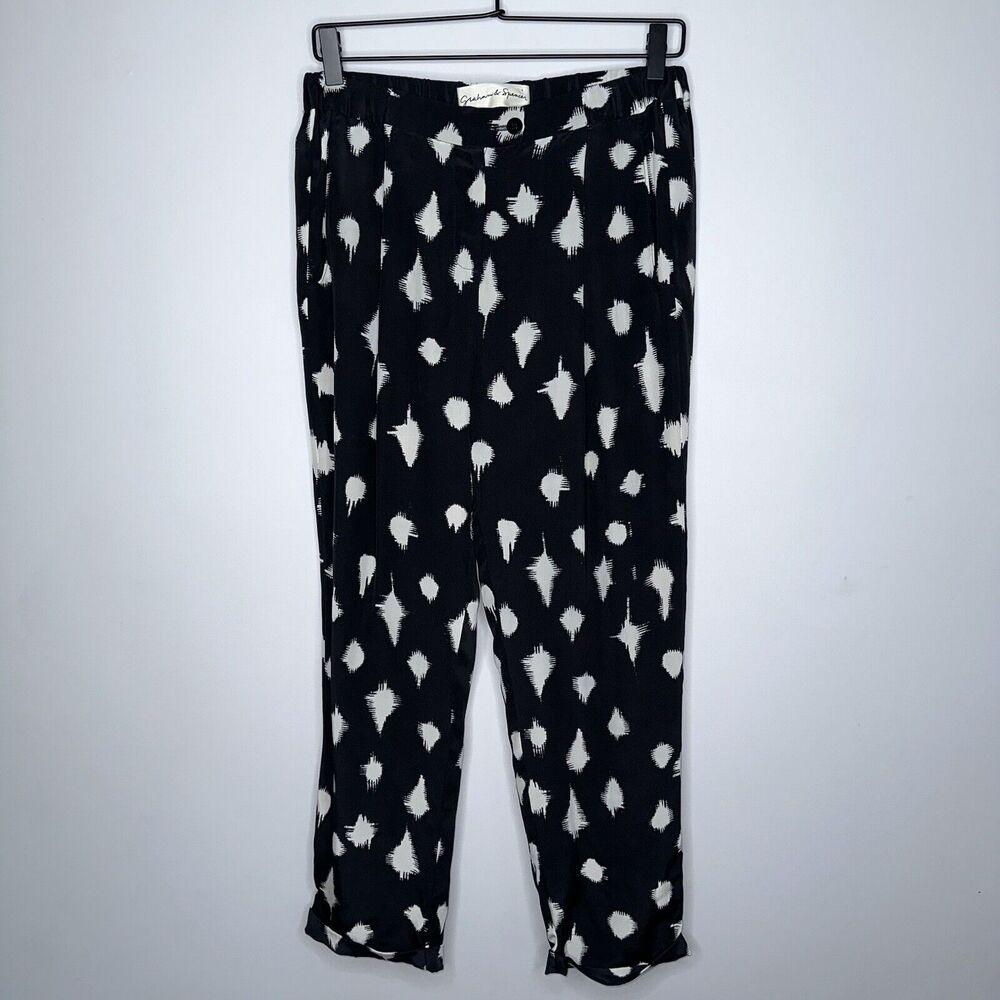 Graham & Spencer Women’s 100% Silk Printed Pull On Trousers Size 6